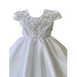 Kit Vestido De Batizado Branco Aniversário Faixa E Calcinha