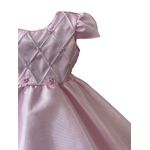 Kit Vestido De Batizado Rosa Aniversário Faixa E Calcinha 