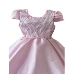 Kit Vestido De Batizado Rosa Aniversário Faixa E Calcinha 