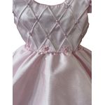 Kit Vestido De Batizado Rosa Aniversário Faixa E Calcinha 