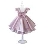 Kit Vestido De Batizado Rosa Aniversário Faixa E Calcinha 