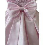 Kit Vestido De Batizado Rosa Aniversário Faixa E Calcinha 