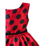 Vestido Infantil Curto Fantasia Ladybug Máscara Temática