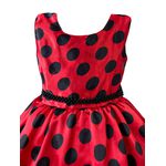 Vestido Infantil Curto Fantasia Ladybug Máscara Temática