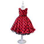Vestido Infantil Curto Fantasia Ladybug Máscara Temática