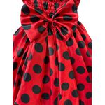 Vestido Infantil Curto Fantasia Ladybug Máscara Temática