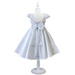 Vestido Infantil Rendado Curto Flores Na Saia + Tiara Flor