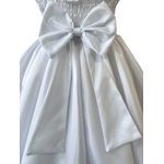 Vestido Infantil Rendado Curto Flores Na Saia + Tiara Flor