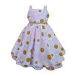 Vestido De Festa Juvenil Rosa Margaridas Curto Aniversário