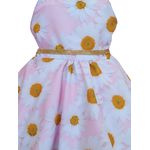 Vestido De Festa Juvenil Rosa Margaridas Curto Aniversário