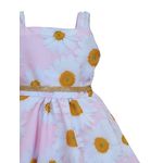 Vestido De Festa Juvenil Rosa Margaridas Curto Aniversário