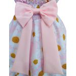 Vestido De Festa Juvenil Rosa Margaridas Curto Aniversário