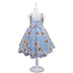 Vestido De Festa Juvenil Azul Margaridas Curto Aniversário 