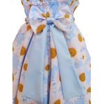 Vestido De Festa Juvenil Azul Margaridas Curto Aniversário 