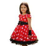Vestido Infantil Minnie Luxo Com Presilha De Cabelo E Luva