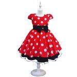Vestido Infantil Minnie Luxo Com Presilha De Cabelo E Luva