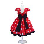 Vestido Infantil Minnie Luxo Com Presilha De Cabelo E Luva