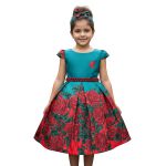 Vestido Juvenil Infantil Vermelho Menina Estampa Natal Urso E Flores