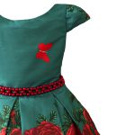 Vestido Juvenil Infantil Vermelho Menina Estampa Natal Urso E Flores