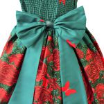 Vestido Juvenil Infantil Vermelho Menina Estampa Natal Urso E Flores
