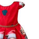 Vestido Juvenil Infantil Vermelho de Urso Menina Estampa Natal 