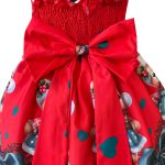 Vestido Juvenil Infantil Vermelho de Urso Menina Estampa Natal 