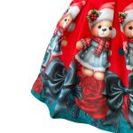 Vestido Juvenil Infantil Vermelho de Urso Menina Estampa Natal 