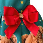 Vestido Juvenil Infantil Verde de Urso Menina Estampa Natal