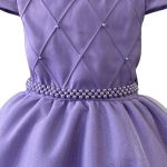 Vestido Infantil Princesa Lilás Pérola Festa Luxo Saia De Brilho 