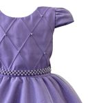 Vestido Infantil Princesa Lilás Pérola Festa Luxo Saia De Brilho 