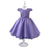 Vestido Infantil Princesa Lilás Pérola Festa Luxo Saia De Brilho 