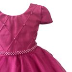 Vestido Infantil Princesa Pink Pérola Festa Luxo Saia De Brilho