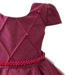 Vestido Infantil Princesa Bordô Pérola Festa Luxo Saia De Brilho 