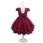 Vestido Infantil Princesa Bordô Pérola Festa Luxo Saia De Brilho 