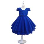 Vestido Infantil Princesa Azul Pérola Festa Luxo Saia De Brilho 