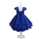 Vestido Infantil Princesa Azul Pérola Festa Luxo Saia De Brilho 