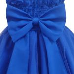 Vestido Infantil Princesa Azul Pérola Festa Luxo Saia De Brilho 
