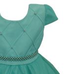 Vestido Infantil Princesa Verde Pérola Festa Luxo Saia De Brilho 