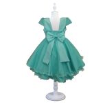 Vestido Infantil Princesa Verde Pérola Festa Luxo Saia De Brilho 