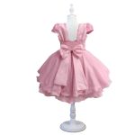 Vestido Infantil Princesa Rosa Pérola Festa Luxo Saia De Brilho 
