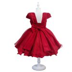 Vestido Infantil Princesa Vermelho Pérola Festa Luxo Saia De Brilho 