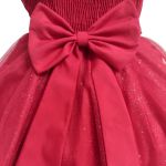 Vestido Infantil Princesa Vermelho Pérola Festa Luxo Saia De Brilho 