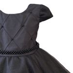Vestido Infantil Princesa Preto Pérola Festa Luxo Saia De Brilho 