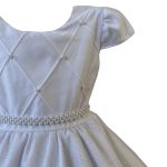Vestido Infantil Princesa Branco Pérola Festa Luxo Saia De Brilho 