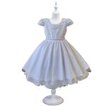 Vestido Infantil Princesa Branco Pérola Festa Luxo Saia De Brilho 