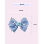 Presilha Laço Infantil Azul Jardim Encantado Borboletas 