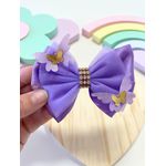 Presilha Laço Infantil Lilás Jardim Encantado Borboletas 
