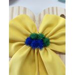 Laço De Cabelo Brasil Amarelo Pontas Dupla Presilha Infantil 