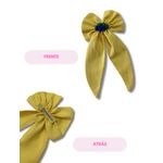 Laço De Cabelo Brasil Amarelo Pontas Dupla Presilha Infantil 