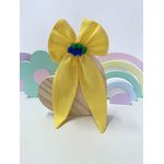 Laço De Cabelo Brasil Amarelo Pontas Dupla Presilha Infantil 